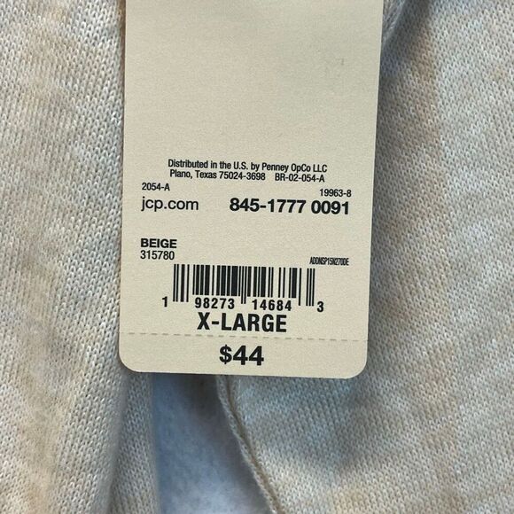 NWT ST. JOHN’S BAY Women’s Tunic Top XL Beige Long Sleeve Cowl Neck Curved Hem - Picture 9 of 15